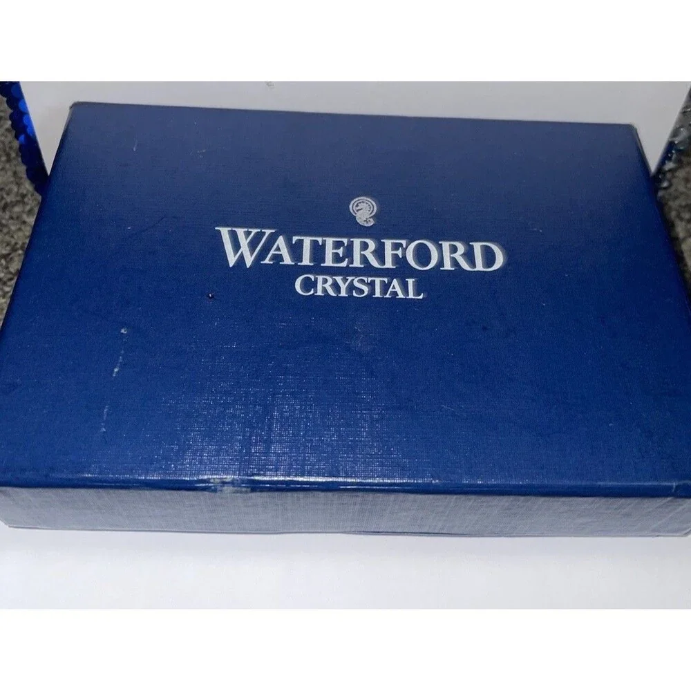 Waterford Crystal Oval Sunburst Desk Clock Quartz Roman Numerals w/ Box